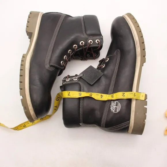 Timberland Boots 6 Inch Men's 12 M Premium Black Leather Boots Made In USA