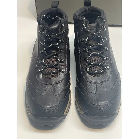 Timberland Boots Boys 5.5 Black Brown Hiking Boots Waterproof New