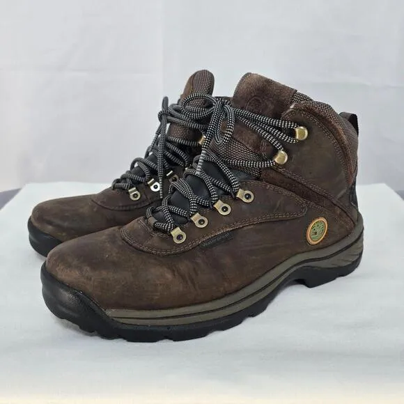 Timberland Boots Men's 10 Dark Brown Mid Ankle Waterproof Full Grain Leather