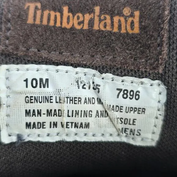 Timberland Boots Men's 10 Dark Brown Mid Ankle Waterproof Full Grain Leather