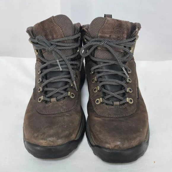 Timberland Boots Men's 10 Dark Brown Mid Ankle Waterproof Full Grain Leather