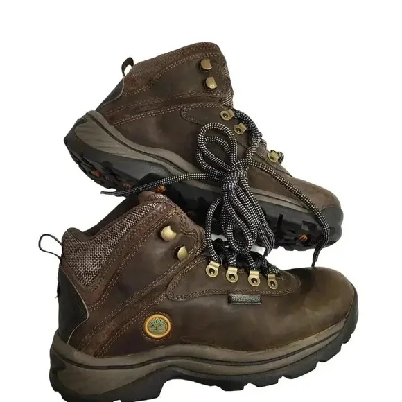 Timberland Boots Men's 7 Dark Brown White Ledge Mid Waterproof Ankle Full Grain
