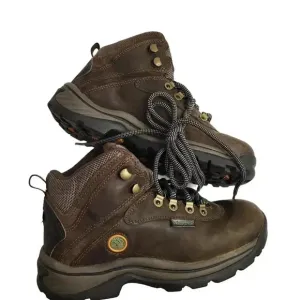 Timberland Boots Men's 7 Dark Brown White Ledge Mid Waterproof Ankle Full Grain