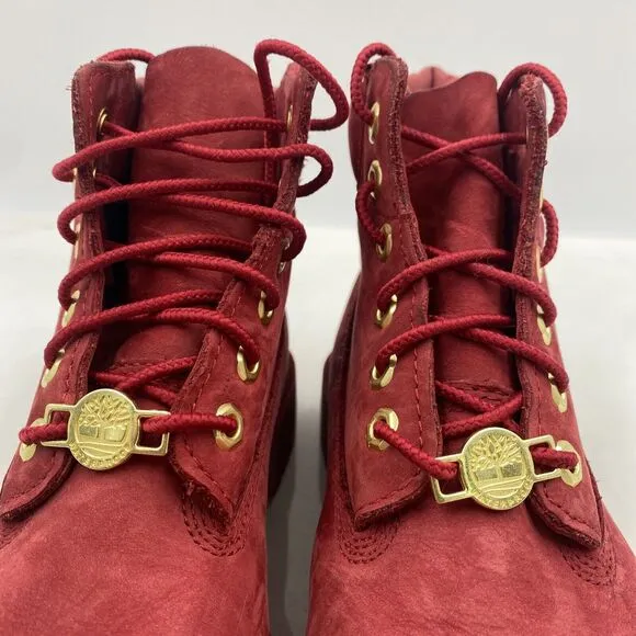 Timberland Boots Youth 2.5 Red Suede 6 Inch Premium Waterproof TB 0A42PR F41