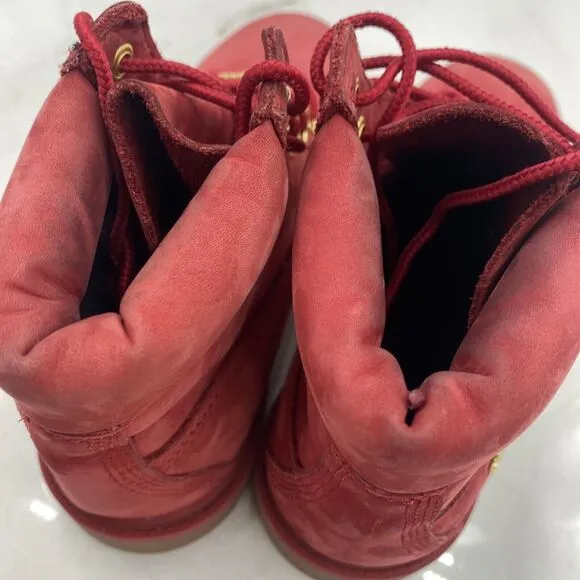 Timberland Boots Youth 2.5 Red Suede 6 Inch Premium Waterproof TB 0A42PR F41