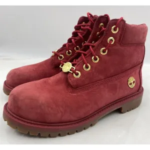 Timberland Boots Youth 2.5 Red Suede 6 Inch Premium Waterproof TB 0A42PR F41