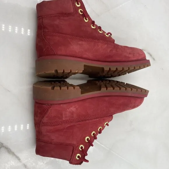 Timberland Boots Youth 2.5 Red Suede 6 Inch Premium Waterproof TB 0A42PR F41