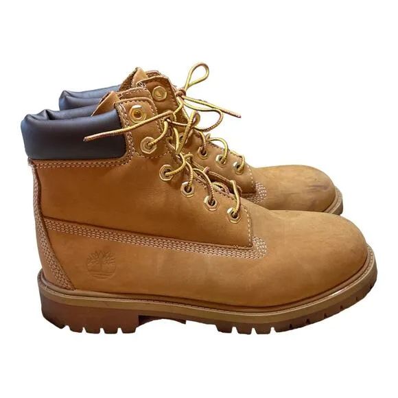Timberland  Brown Leather Lace Up Waterproof Working Boots Junior Size 5