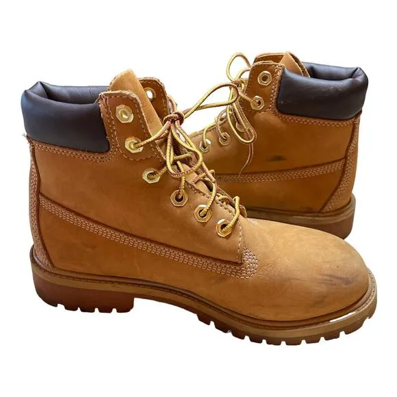 Timberland  Brown Leather Lace Up Waterproof Working Boots Junior Size 5