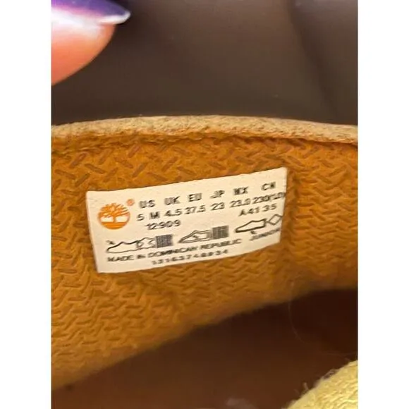 Timberland  Brown Leather Lace Up Waterproof Working Boots Junior Size 5