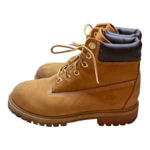 Timberland  Brown Leather Lace Up Waterproof Working Boots Junior Size 5