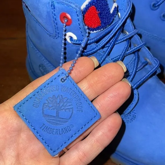 Timberland Champion Boy’s 6” Bright Surf Blue Waterproof Lace Up Leather Boots