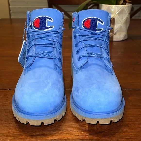 Timberland Champion Boy’s 6” Bright Surf Blue Waterproof Lace Up Leather Boots
