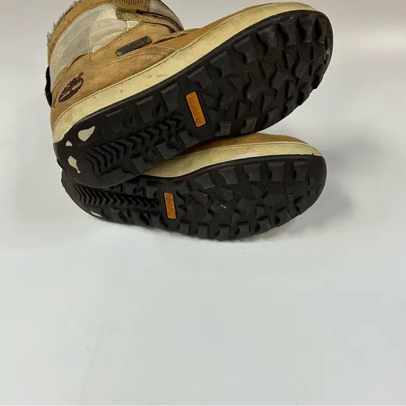 Timberland Children’s Kids Size 2.5 Winter Snow Boots Brown Beige Furry #3805