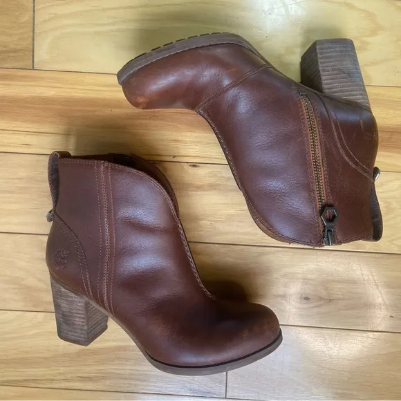 Timberland Earthkeepers Trenton Ankle Boots Womens Sz 6.5 Brown Leather 8542A