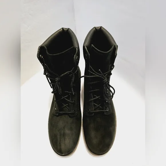 Timberland Jayne 6 Inch Boots Sz 10  Waterproof Boots Black Nubuck A1TH8