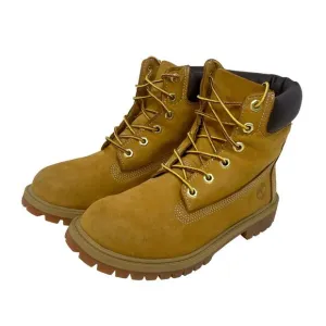 Timberland Junior Premium Waterproof Leather Boots 6&quot; Nubuck Tan Junior Sz 5