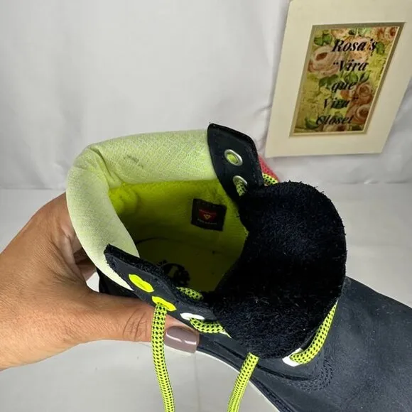 Timberland Kids' Waterproof Nubuck Navy &amp; Green Boots Size 13