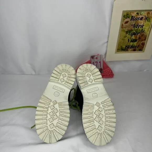 Timberland Kids' Waterproof Nubuck Navy &amp; Green Boots Size 13