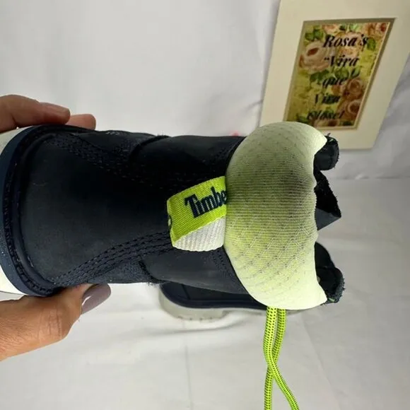 Timberland Kids' Waterproof Nubuck Navy &amp; Green Boots Size 13
