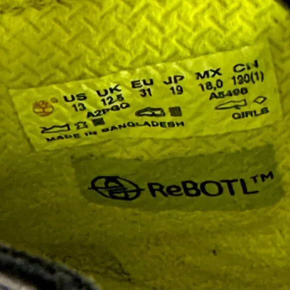 Timberland Kids' Waterproof Nubuck Navy &amp; Green Boots Size 13