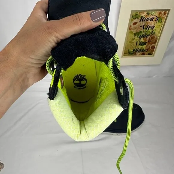 Timberland Kids' Waterproof Nubuck Navy &amp; Green Boots Size 13