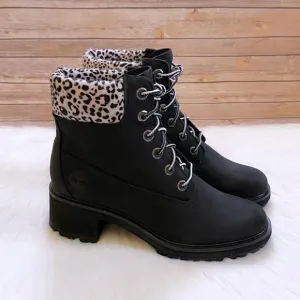 Timberland Kinsley 6 Inch Waterproof Boots In Black Snow Leopard
