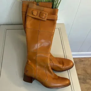 Timberland Leather Knee High Riding Style Cognac Boots size 6.5