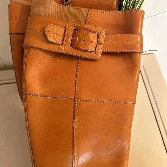 Timberland Leather Knee High Riding Style Cognac Boots size 6.5