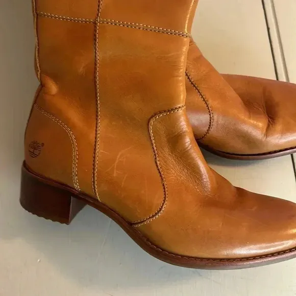 Timberland Leather Knee High Riding Style Cognac Boots size 6.5