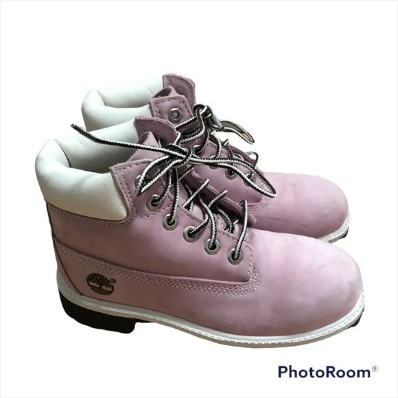 Timberland Leather Lavender Purple Boots Sz 13.5 Kids Girls Toddler
