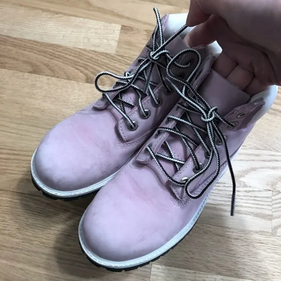 Timberland Leather Lavender Purple Boots Sz 13.5 Kids Girls Toddler