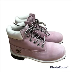 Timberland Leather Lavender Purple Boots Sz 13.5 Kids Girls Toddler