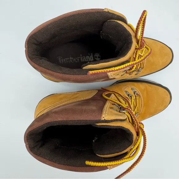 Timberland Leather Tan/Brown Wedge Heel Boots Size 8