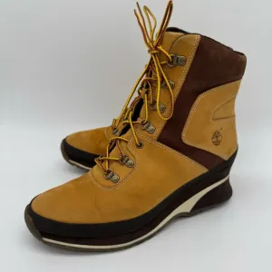 Timberland Leather Tan/Brown Wedge Heel Boots Size 8