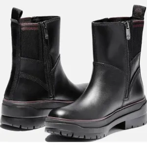 Timberland Malynn Black Full Grain Leather Chukka Boots 7 Waterproof Womens NEW