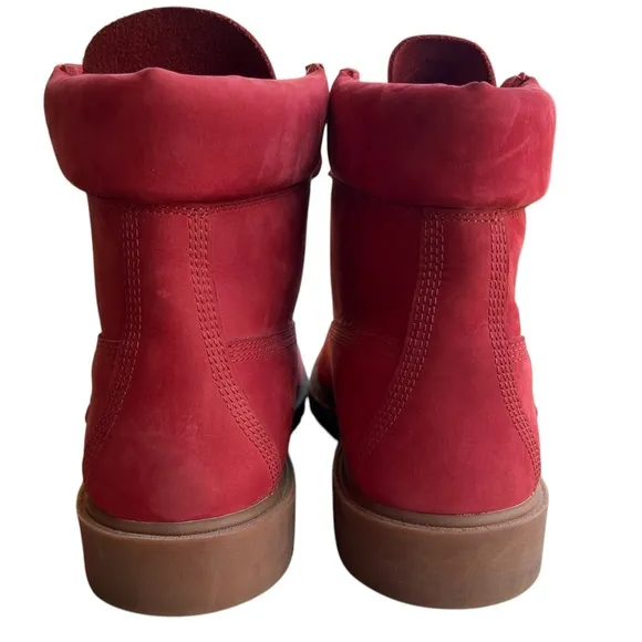 TIMBERLAND Men’s 11.5 Classic Waterproof 6-inch Red Boots Nubuck A41UR EUC