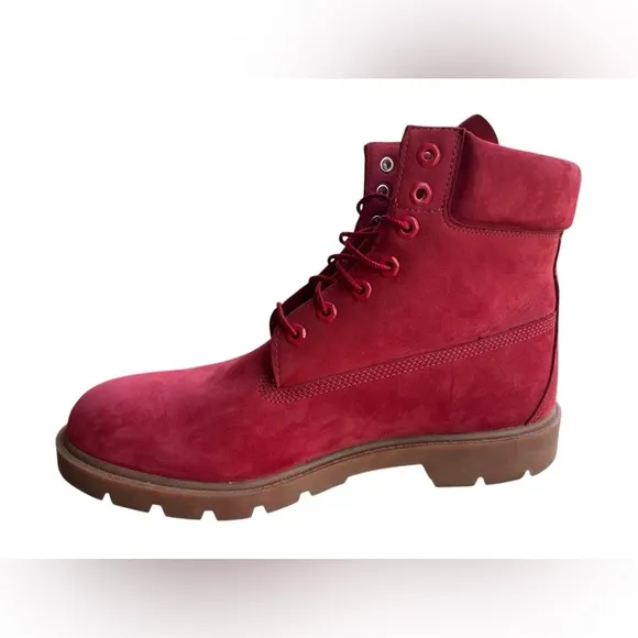 TIMBERLAND Men’s 11.5 Classic Waterproof 6-inch Red Boots Nubuck A41UR EUC