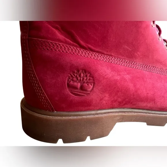TIMBERLAND Men’s 11.5 Classic Waterproof 6-inch Red Boots Nubuck A41UR EUC