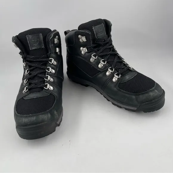 Timberland Men’s GT Sramble Mid Black Leather Hiking Boots - Size 10