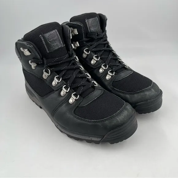 Timberland Men’s GT Sramble Mid Black Leather Hiking Boots - Size 10