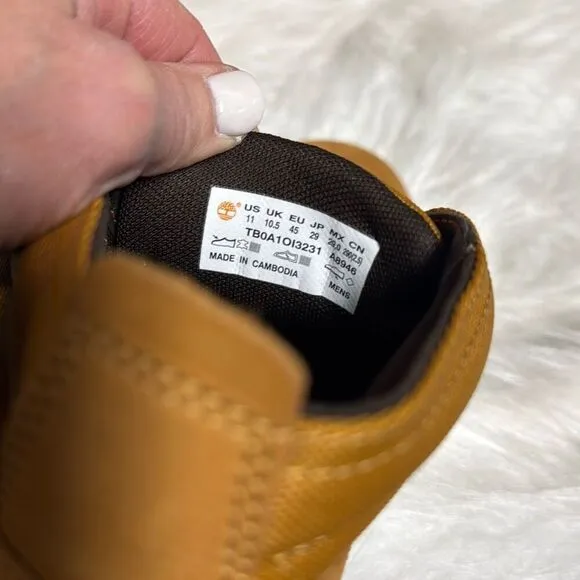 Timberland Men’s Tan Leather/Fabric Davis Square Chukka Sneaker Boots 11