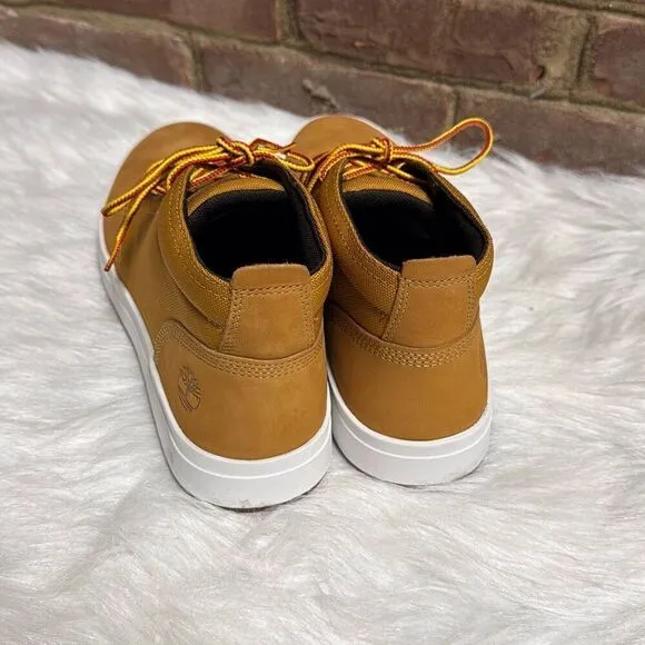 Timberland Men’s Tan Leather/Fabric Davis Square Chukka Sneaker Boots 11