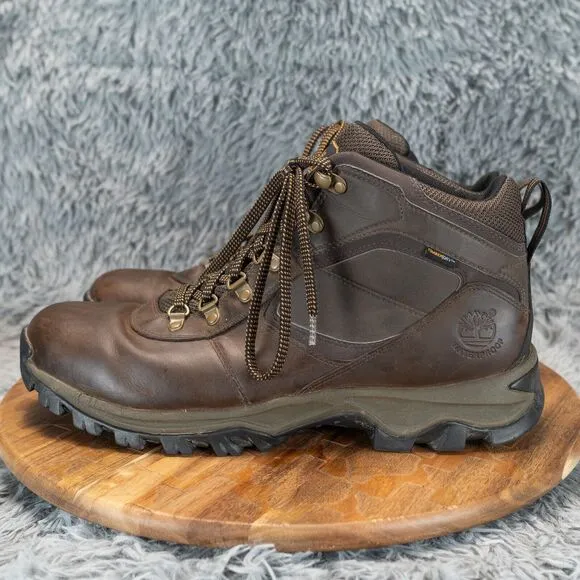 Timberland Mt. Maddsen Waterproof Mid Hiker Dark Brown Leather Boots Mens Sz 13
