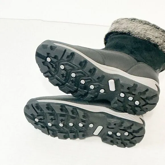 Timberland NWB Sz 9 Jet Black White Ledge Mid PrimaLoft Pull-On Snow Boots