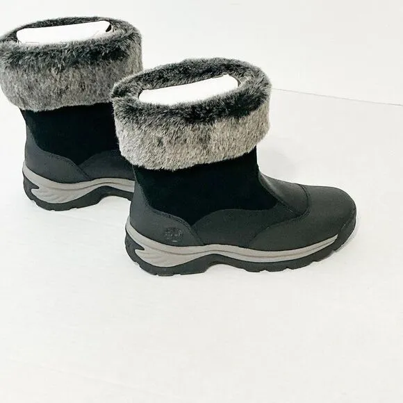 Timberland NWB Sz 9 Jet Black White Ledge Mid PrimaLoft Pull-On Snow Boots