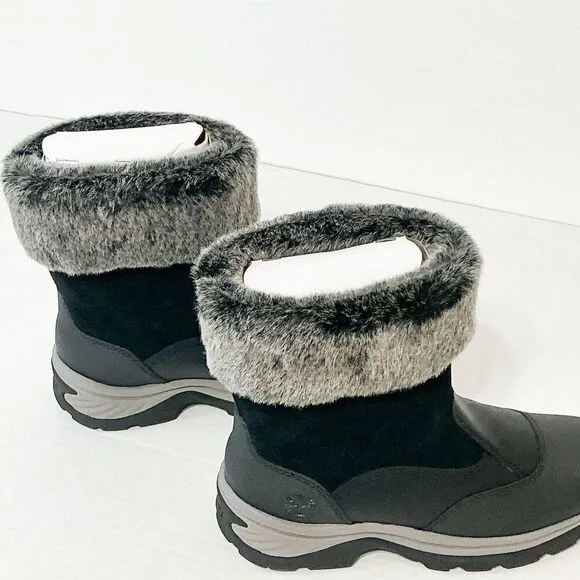 Timberland NWB Sz 9 Jet Black White Ledge Mid PrimaLoft Pull-On Snow Boots