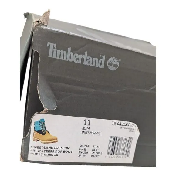 Timberland Premium 6-Inch Treadlight Waterproof Boots Wheat Nubuck Size 11
