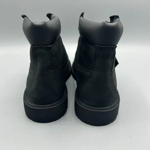 Timberland Premium 6 Inch Waterproof Boots Color Black Nubuck Size 6.5 Juniors