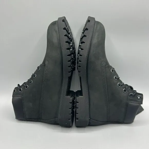 Timberland Premium 6 Inch Waterproof Boots Color Black Nubuck Size 6.5 Juniors